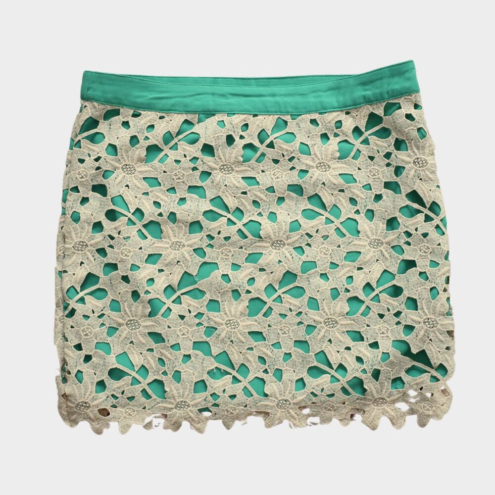ENGLISH ROSE Lace Skirt Green Size M